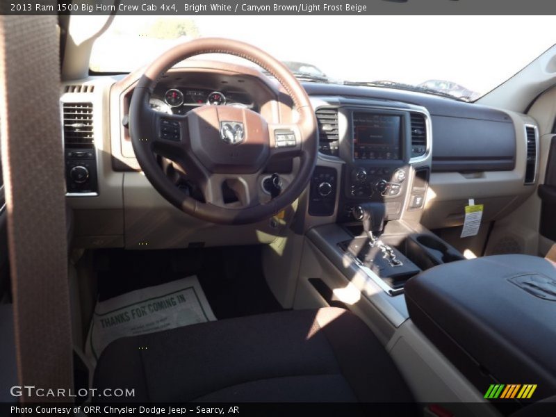 Bright White / Canyon Brown/Light Frost Beige 2013 Ram 1500 Big Horn Crew Cab 4x4