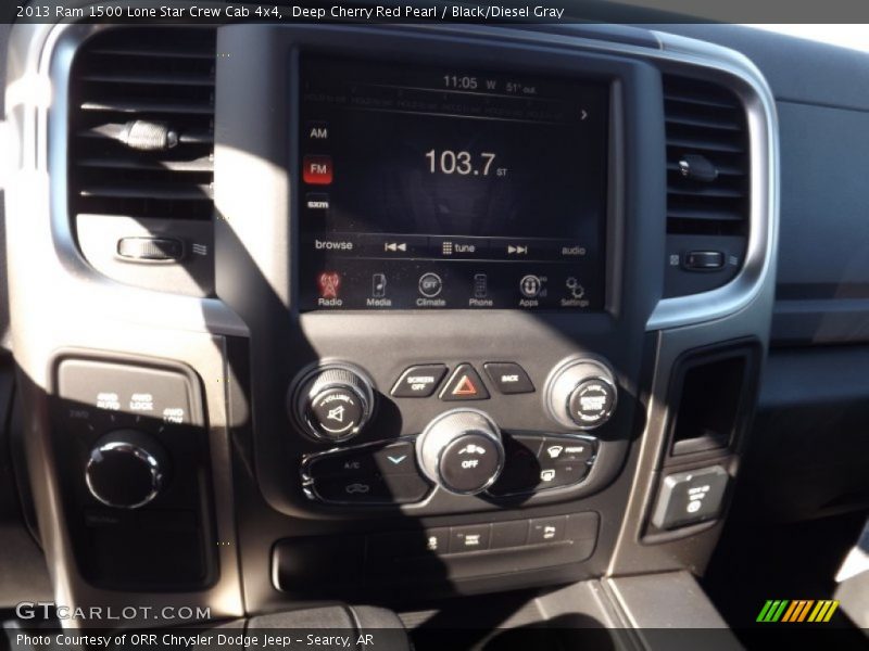 Deep Cherry Red Pearl / Black/Diesel Gray 2013 Ram 1500 Lone Star Crew Cab 4x4