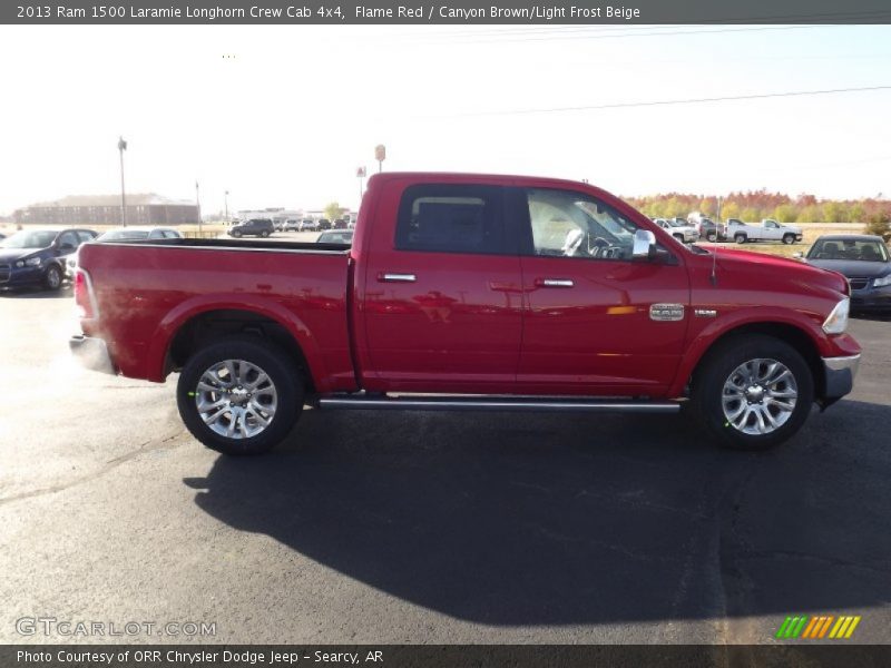 Flame Red / Canyon Brown/Light Frost Beige 2013 Ram 1500 Laramie Longhorn Crew Cab 4x4