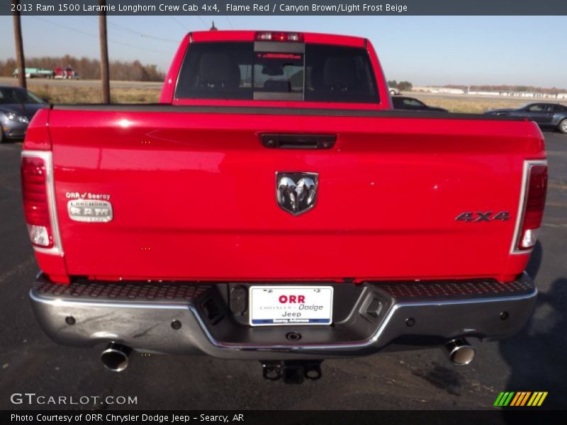 Flame Red / Canyon Brown/Light Frost Beige 2013 Ram 1500 Laramie Longhorn Crew Cab 4x4