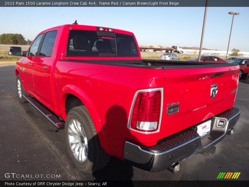 Flame Red / Canyon Brown/Light Frost Beige 2013 Ram 1500 Laramie Longhorn Crew Cab 4x4