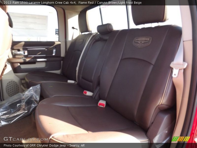 Flame Red / Canyon Brown/Light Frost Beige 2013 Ram 1500 Laramie Longhorn Crew Cab 4x4