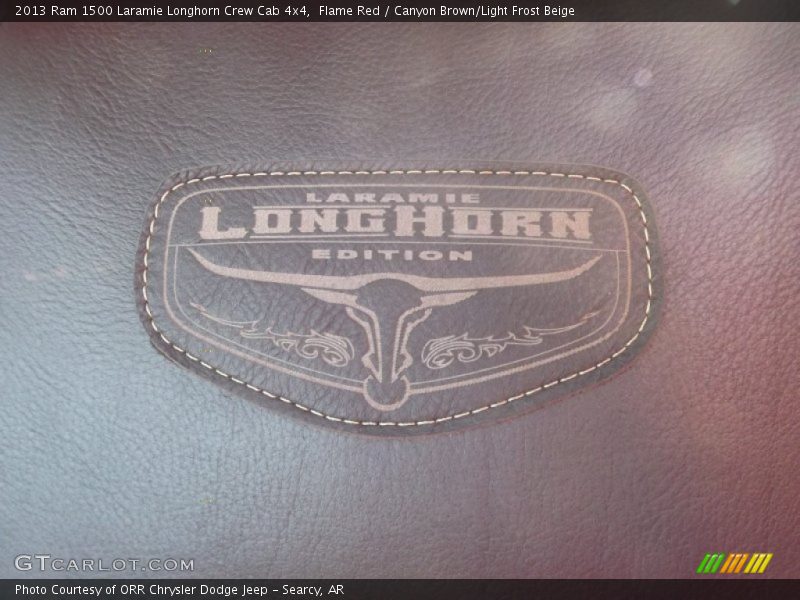 Flame Red / Canyon Brown/Light Frost Beige 2013 Ram 1500 Laramie Longhorn Crew Cab 4x4
