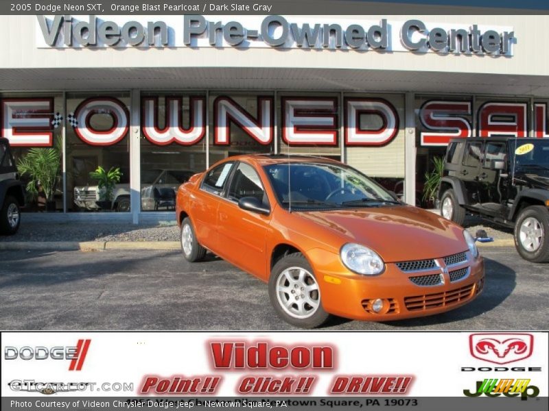 Orange Blast Pearlcoat / Dark Slate Gray 2005 Dodge Neon SXT
