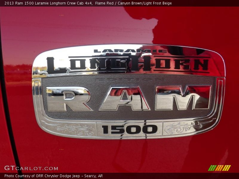 Flame Red / Canyon Brown/Light Frost Beige 2013 Ram 1500 Laramie Longhorn Crew Cab 4x4