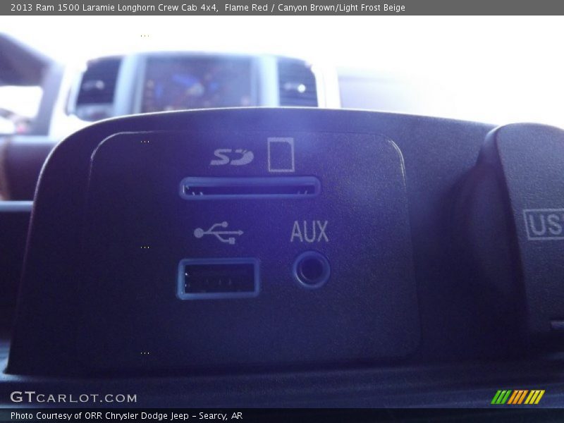 Flame Red / Canyon Brown/Light Frost Beige 2013 Ram 1500 Laramie Longhorn Crew Cab 4x4