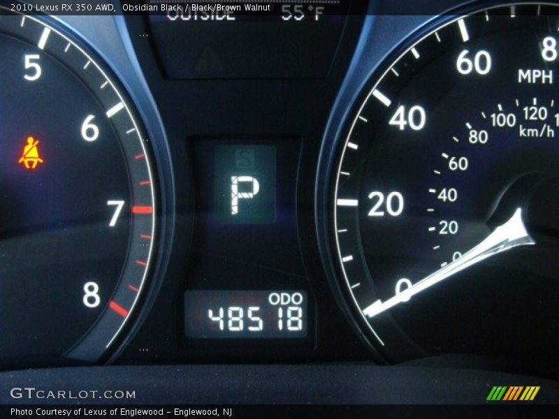 Obsidian Black / Black/Brown Walnut 2010 Lexus RX 350 AWD