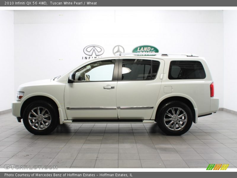 Tuscan White Pearl / Wheat 2010 Infiniti QX 56 4WD