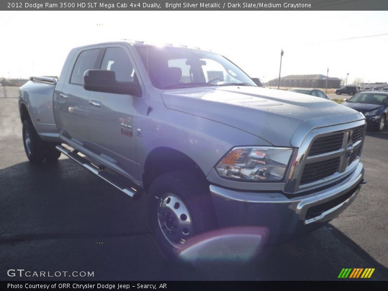 Bright Silver Metallic / Dark Slate/Medium Graystone 2012 Dodge Ram 3500 HD SLT Mega Cab 4x4 Dually