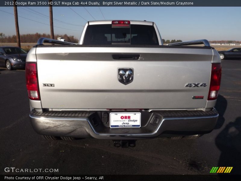Bright Silver Metallic / Dark Slate/Medium Graystone 2012 Dodge Ram 3500 HD SLT Mega Cab 4x4 Dually