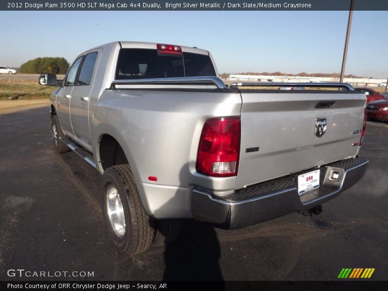 Bright Silver Metallic / Dark Slate/Medium Graystone 2012 Dodge Ram 3500 HD SLT Mega Cab 4x4 Dually