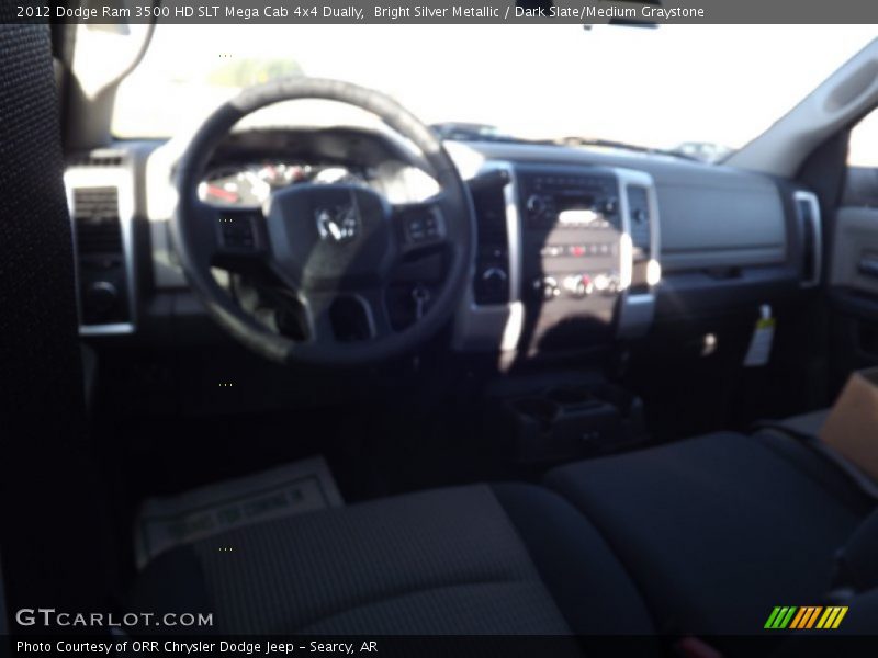 Bright Silver Metallic / Dark Slate/Medium Graystone 2012 Dodge Ram 3500 HD SLT Mega Cab 4x4 Dually