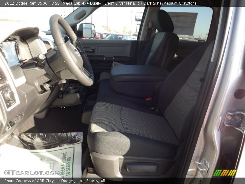 Bright Silver Metallic / Dark Slate/Medium Graystone 2012 Dodge Ram 3500 HD SLT Mega Cab 4x4 Dually