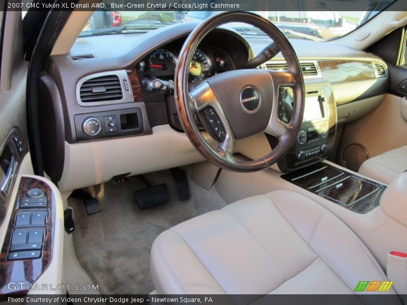 Blue-Green Crystal / Cocoa/Light Cashmere 2007 GMC Yukon XL Denali AWD