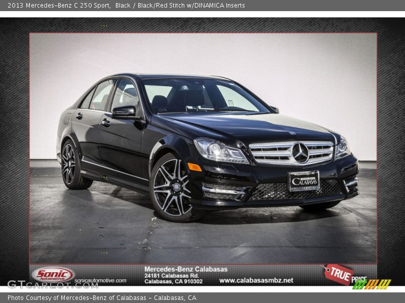 Black / Black/Red Stitch w/DINAMICA Inserts 2013 Mercedes-Benz C 250 Sport