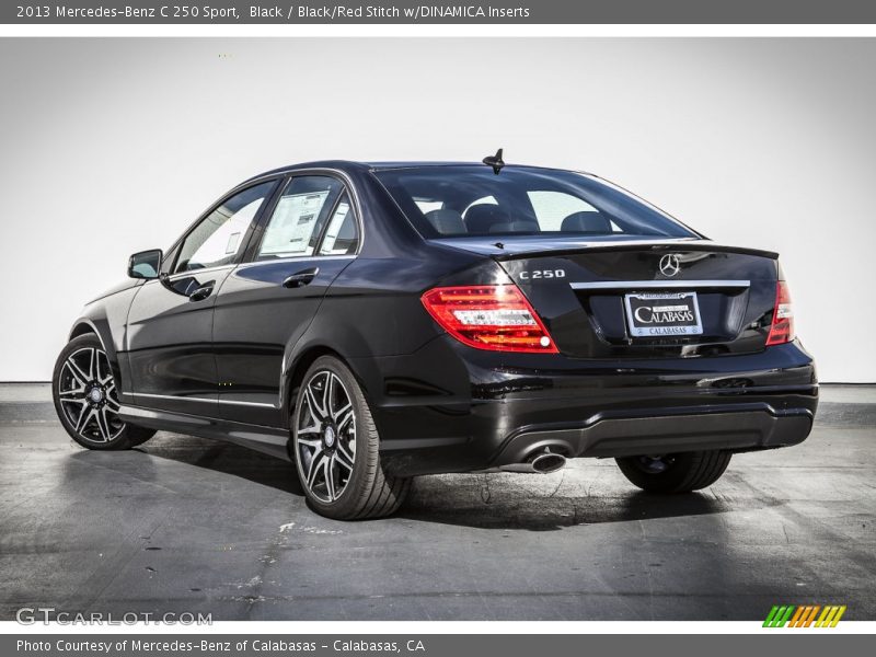 Black / Black/Red Stitch w/DINAMICA Inserts 2013 Mercedes-Benz C 250 Sport