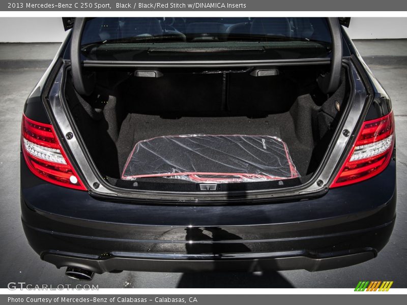 Black / Black/Red Stitch w/DINAMICA Inserts 2013 Mercedes-Benz C 250 Sport