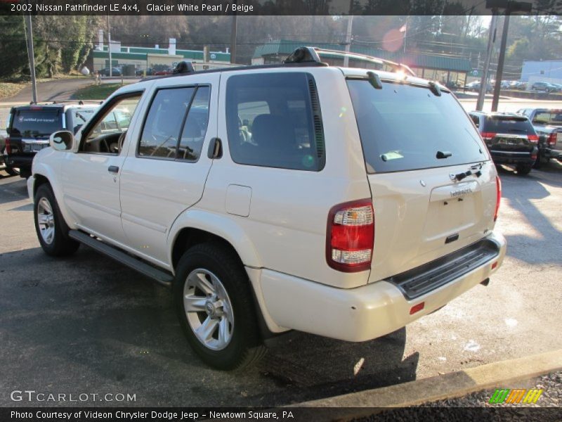 Glacier White Pearl / Beige 2002 Nissan Pathfinder LE 4x4