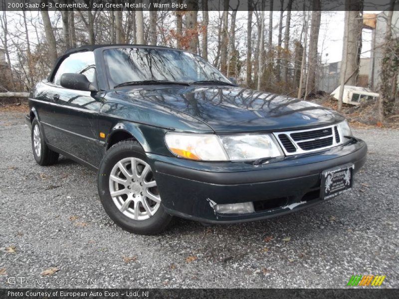 Sun Green Metallic / Warm Beige 2000 Saab 9-3 Convertible