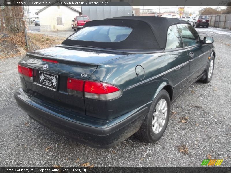 Sun Green Metallic / Warm Beige 2000 Saab 9-3 Convertible