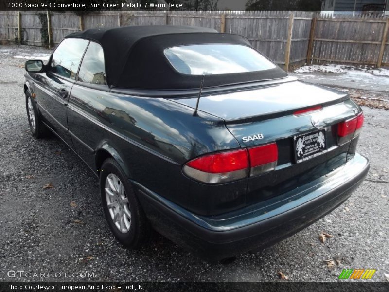 Sun Green Metallic / Warm Beige 2000 Saab 9-3 Convertible