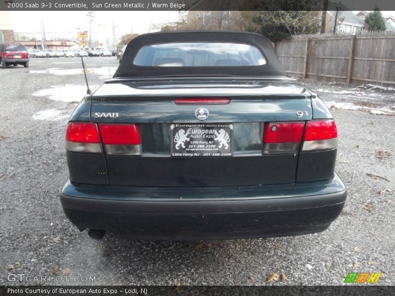 Sun Green Metallic / Warm Beige 2000 Saab 9-3 Convertible