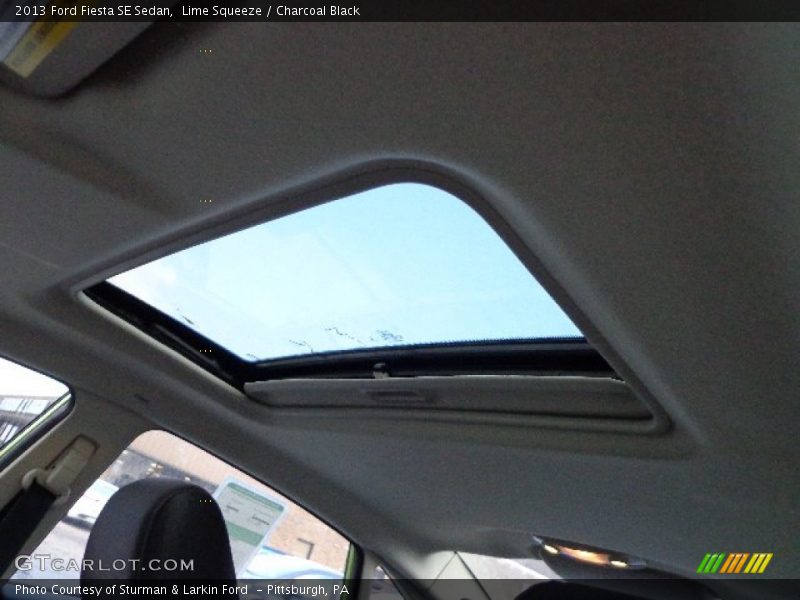 Lime Squeeze / Charcoal Black 2013 Ford Fiesta SE Sedan