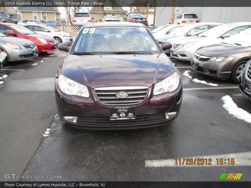 Purple Rain / Beige 2009 Hyundai Elantra GLS Sedan