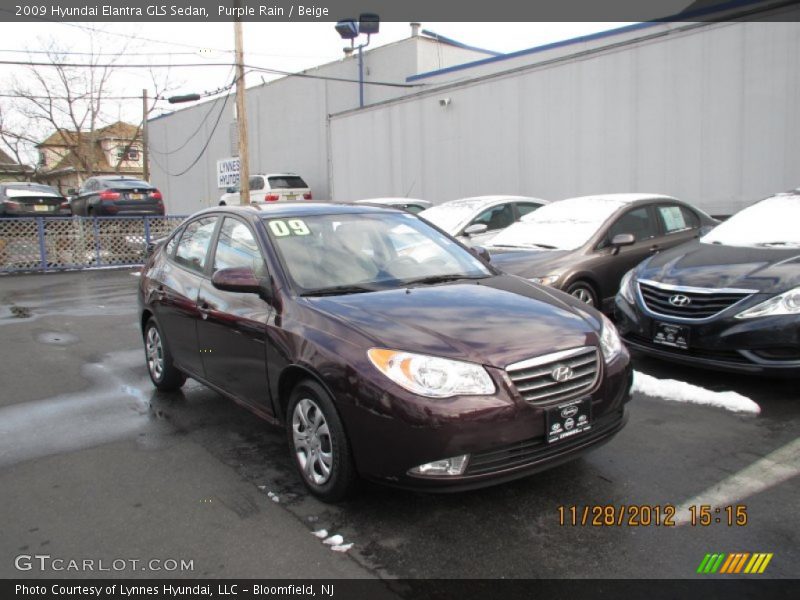 Purple Rain / Beige 2009 Hyundai Elantra GLS Sedan