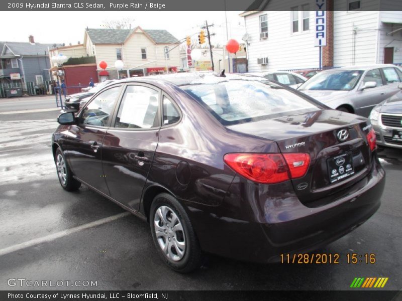 Purple Rain / Beige 2009 Hyundai Elantra GLS Sedan