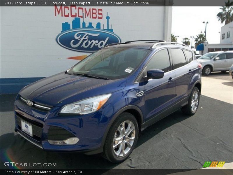 Deep Impact Blue Metallic / Medium Light Stone 2013 Ford Escape SE 1.6L EcoBoost