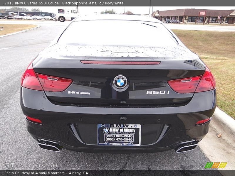 Black Sapphire Metallic / Ivory White 2013 BMW 6 Series 650i Coupe