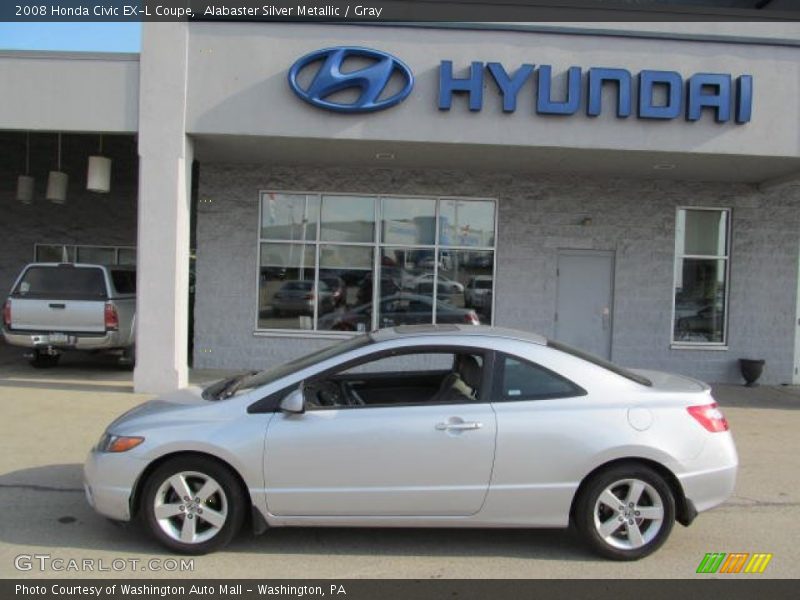 Alabaster Silver Metallic / Gray 2008 Honda Civic EX-L Coupe