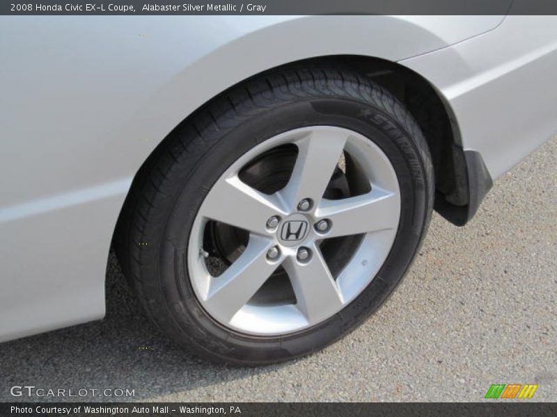 Alabaster Silver Metallic / Gray 2008 Honda Civic EX-L Coupe