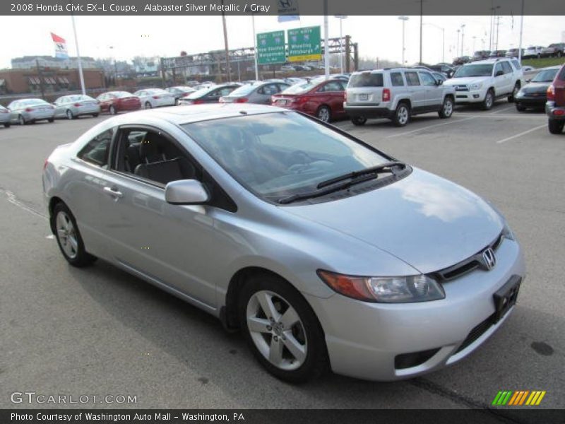 Alabaster Silver Metallic / Gray 2008 Honda Civic EX-L Coupe