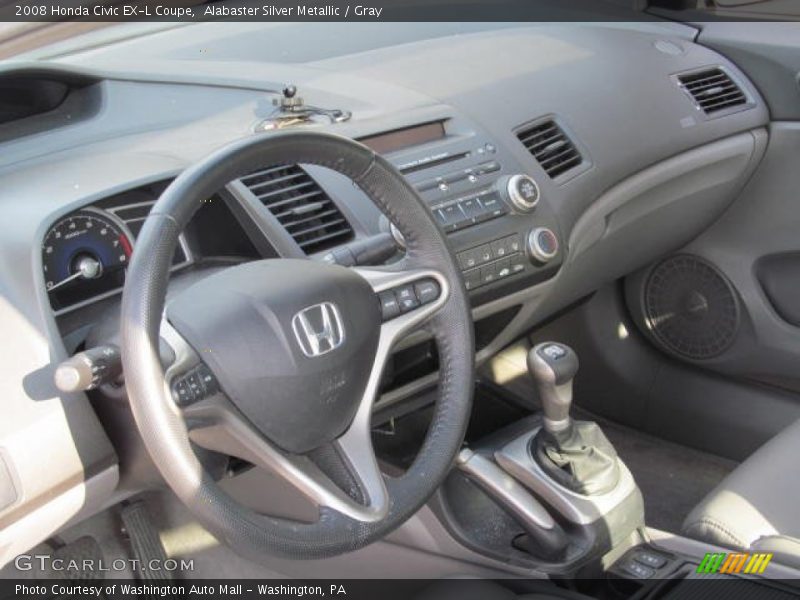 Alabaster Silver Metallic / Gray 2008 Honda Civic EX-L Coupe