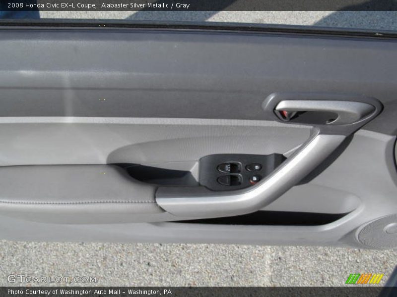 Alabaster Silver Metallic / Gray 2008 Honda Civic EX-L Coupe