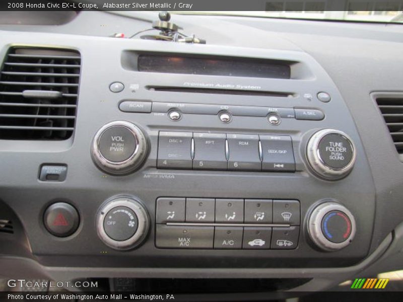 Alabaster Silver Metallic / Gray 2008 Honda Civic EX-L Coupe