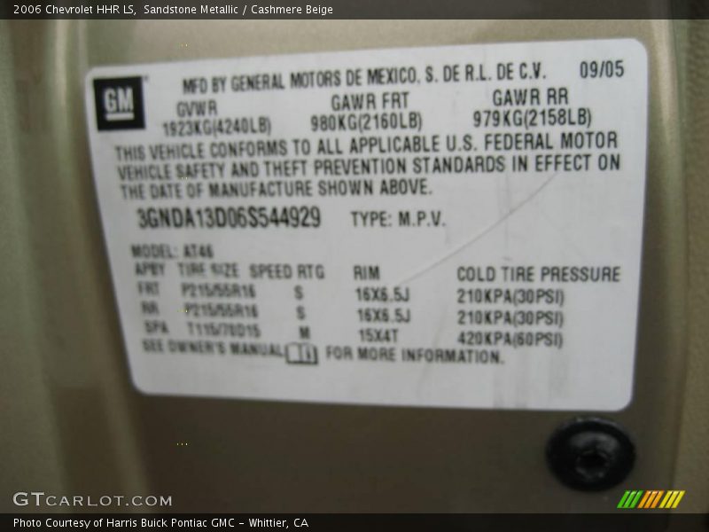 Sandstone Metallic / Cashmere Beige 2006 Chevrolet HHR LS