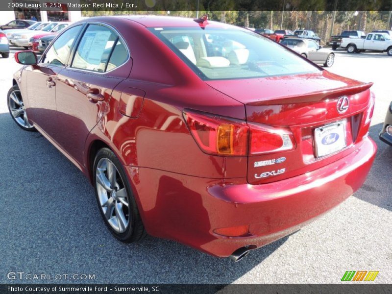 Matador Red Mica / Ecru 2009 Lexus IS 250