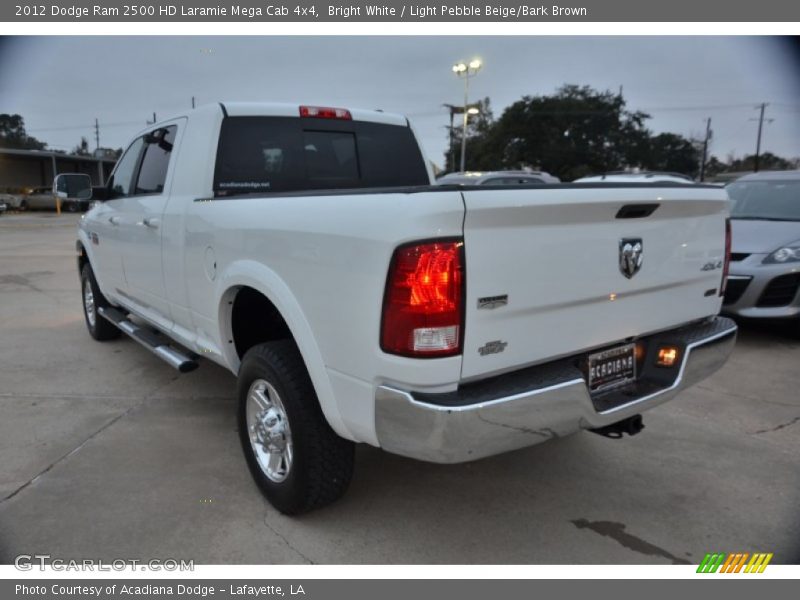 Bright White / Light Pebble Beige/Bark Brown 2012 Dodge Ram 2500 HD Laramie Mega Cab 4x4