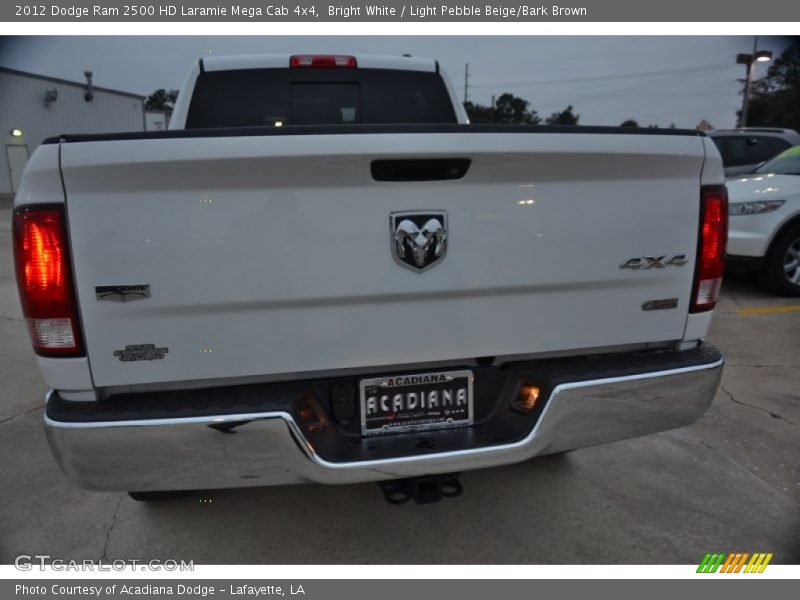 Bright White / Light Pebble Beige/Bark Brown 2012 Dodge Ram 2500 HD Laramie Mega Cab 4x4