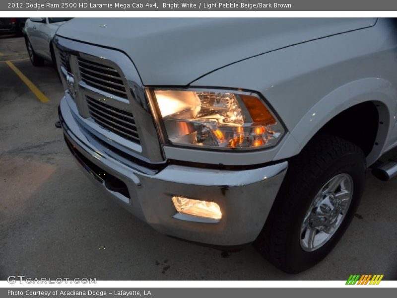 Bright White / Light Pebble Beige/Bark Brown 2012 Dodge Ram 2500 HD Laramie Mega Cab 4x4