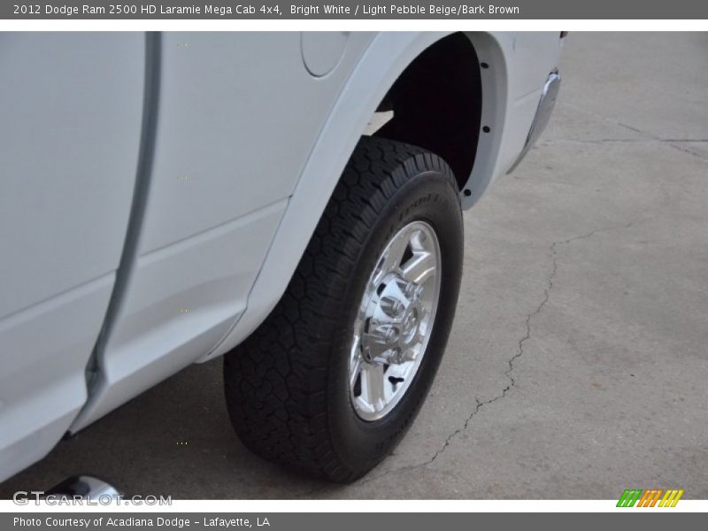 Bright White / Light Pebble Beige/Bark Brown 2012 Dodge Ram 2500 HD Laramie Mega Cab 4x4