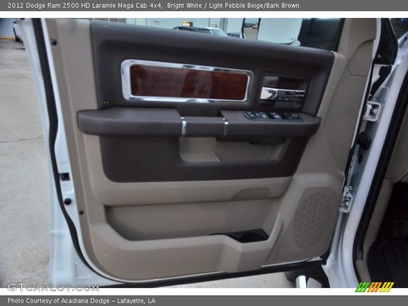 Bright White / Light Pebble Beige/Bark Brown 2012 Dodge Ram 2500 HD Laramie Mega Cab 4x4