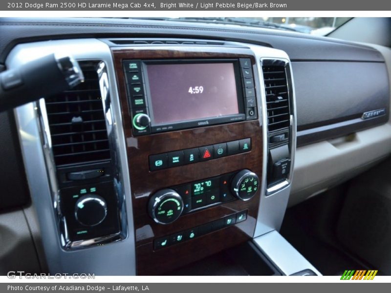 Bright White / Light Pebble Beige/Bark Brown 2012 Dodge Ram 2500 HD Laramie Mega Cab 4x4