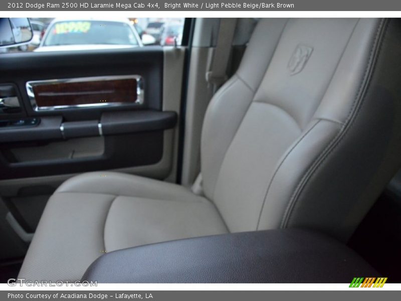 Bright White / Light Pebble Beige/Bark Brown 2012 Dodge Ram 2500 HD Laramie Mega Cab 4x4