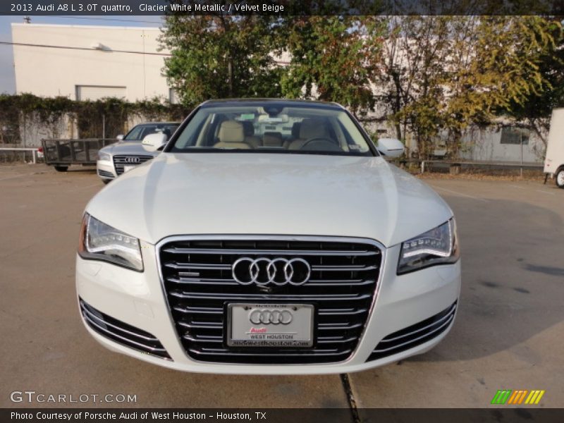 Glacier White Metallic / Velvet Beige 2013 Audi A8 L 3.0T quattro