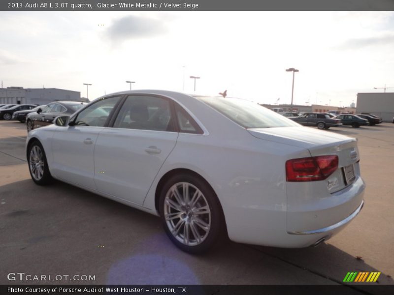 Glacier White Metallic / Velvet Beige 2013 Audi A8 L 3.0T quattro