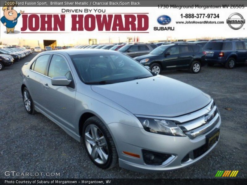 Brilliant Silver Metallic / Charcoal Black/Sport Black 2010 Ford Fusion Sport